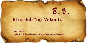 Bleszkány Veturia névjegykártya